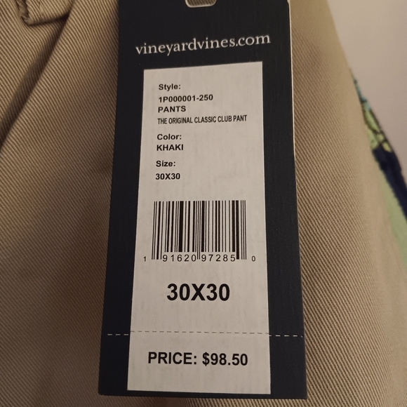 New Men's Vineyard Vines Khaki Pants - Picture 5 of 7